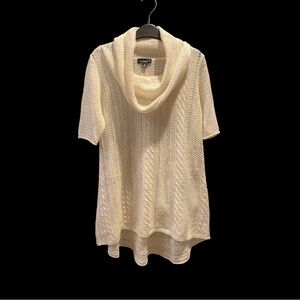 LINE the Label Cream cashmere Cable knit cowl neck Tunic Size Medium BNWOT